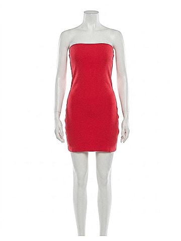 Rusty Ruby Strapless Mini Dress in Cayene (view 1)
