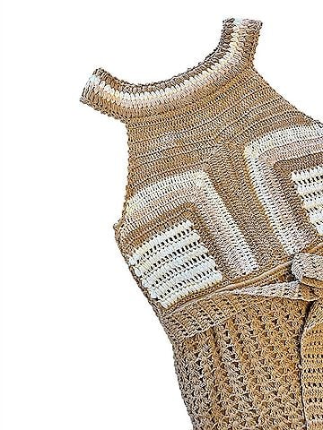 Cleobella Kiana Crochet Midi Dress in Beige/Ivory (view 2)