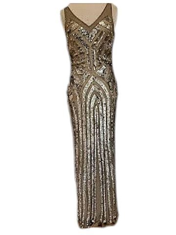 Alberto Makali Full Beaded Gown in Multicolor (view 1)