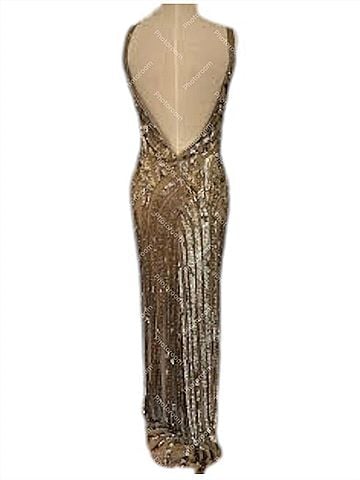 Alberto Makali Full Beaded Gown in Multicolor (view 2)