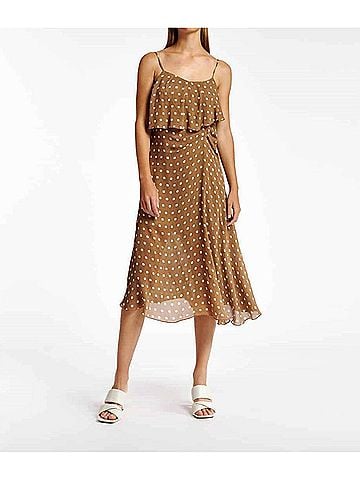 Essentiel Antwerp Baha Asymmetric Dress in Cinnamon (view 2)