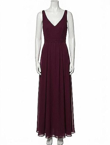 Bill Levkoff Chiffon Sleeveless Bridesmaid Gown in Wine (view 1)