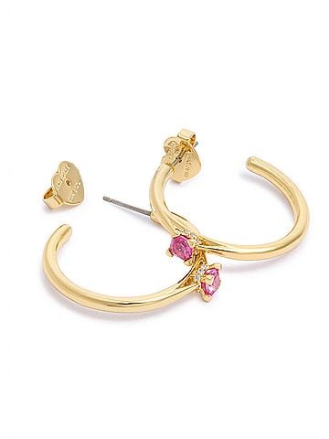 Kate Spade New York Little Luxuries Crystal Embellished Hoop Earrings (view 2)