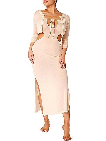 WeWoreWhat Ruched Cutout Maxi Cover Up (view 2)