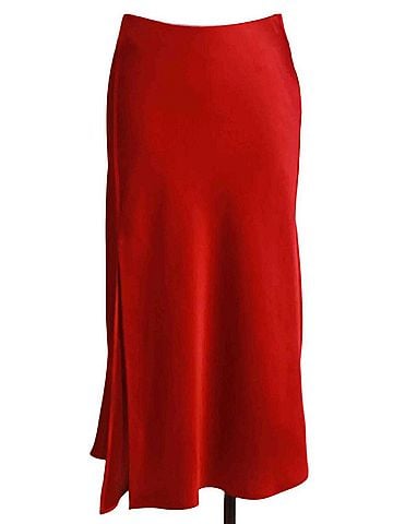 Fifteen Twenty Women's Satin Brielle Midi Skirt in Cherry (view 1)