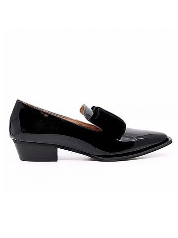 All Black Women's Pat And Bow Loafers in Black (view 1)