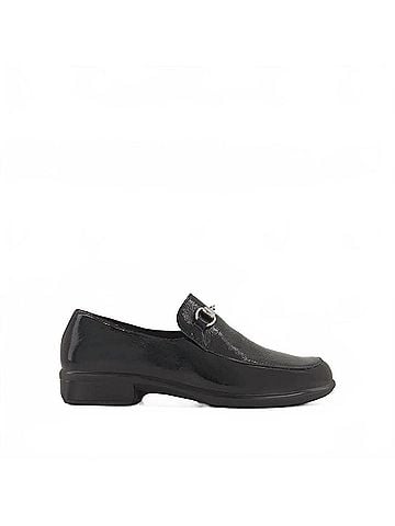 Naot Women's Bentu Loafer in Black Crinkle Patent Leather (view 1)
