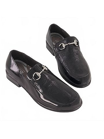 Naot Women's Bentu Loafer in Black Crinkle Patent Leather (view 2)