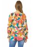 Entro Pink Abstract Button Down Blouse in Fuchsia Mix Size 1X - photo 3