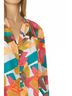 Entro Pink Abstract Button Down Blouse in Fuchsia Mix Size 1X - photo 6