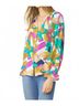 Entro Green Abstract Button Down Blouse in Orchid Mix Size 2X - photo 4