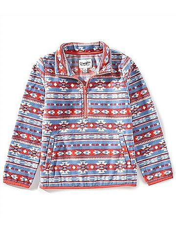 Wrangler Jeans Co Big Girls Long-Sleeve Printed Faux-Sherpa Pullover (view 1)