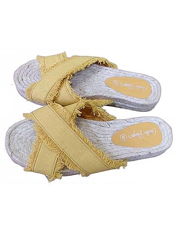 Charlie Paige Women's Slip On Sandal in Yellow (view 2)