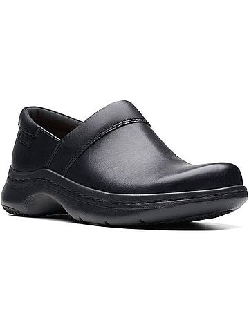 Clarks Women's Pro Gem Clog in Black Leather (view 1)