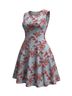 Lands' End Floral Blue Red Casual Dress Size 10 - photo 1