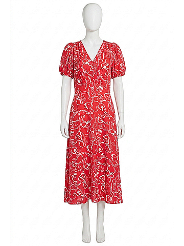 Skies Are Blue Floral Dress - Plus in Red (view 1)