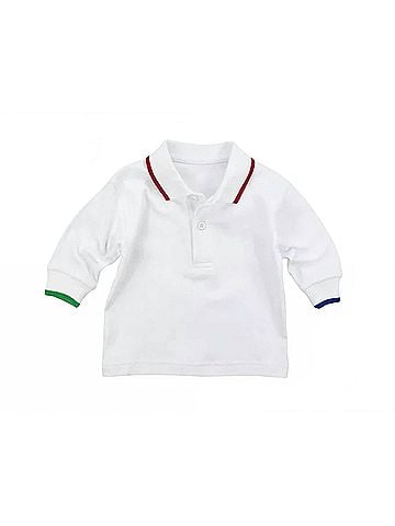 Florence Eiseman Kid's Multi Tipping Polo in White/Red/Blue/Green (view 1)