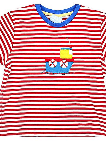 Bella Bliss Kid's Applique Pima Tee 5 Mo in Red/White/Blue (view 2)