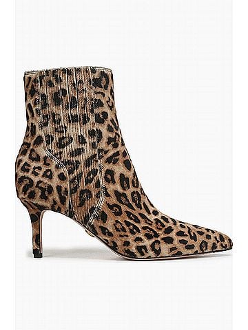 Veronica Beard Women's Lisa Genuine Calf Hair Heel Bootie in Leopard (view 1)