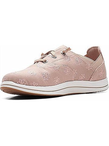 Clarks Women's Breeze Ave Slip On Canvas Sneakers in Taupe Interest (view 2)