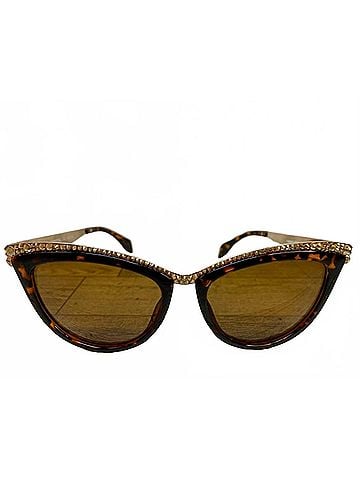 jimmy crystal Women's Tammi Crystal Cat Eye Sunglasses in Brown Tortoise (view 1)
