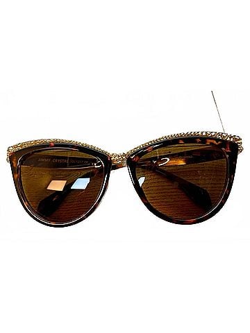 jimmy crystal Women's Tammi Crystal Cat Eye Sunglasses in Brown Tortoise (view 2)