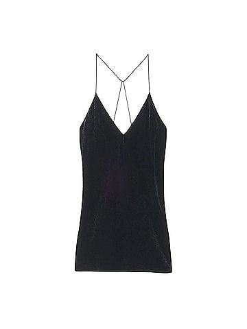 Nili Lotan Desiree Velvet Cami Top in Black (view 1)