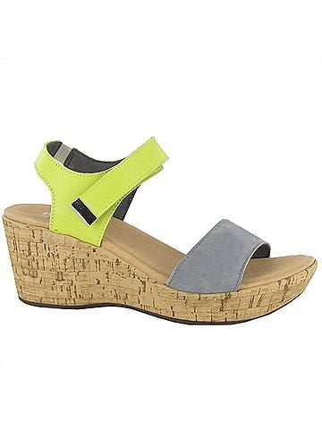 Naot Women'S Summer Wedge Sandal in Smoke Gray/Soft Lime (view 1)