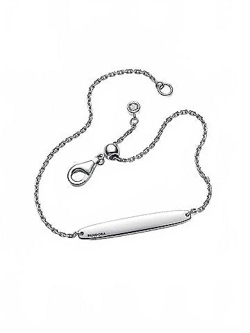 Pandora Engravable Bar Chain Bracelet in Silver (view 1)