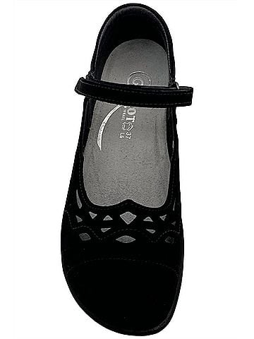 Naot Women's Agathis Mary Jane Shoes in Black Velvet Nubuck (view 2)