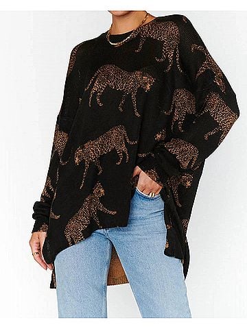 Show Me Your Mumu Bonfire Sweater in Black Feline (view 2)