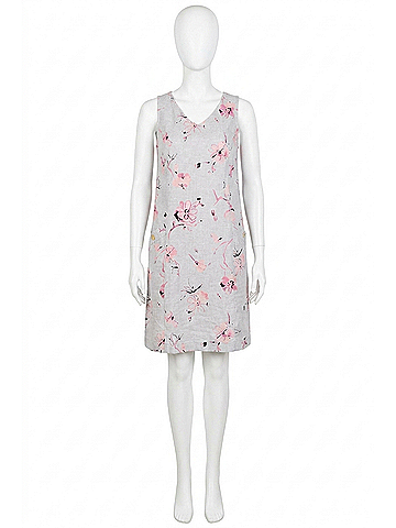 Habitat Easy Linen Parisian Floral Pocket Dress in Melon (view 1)