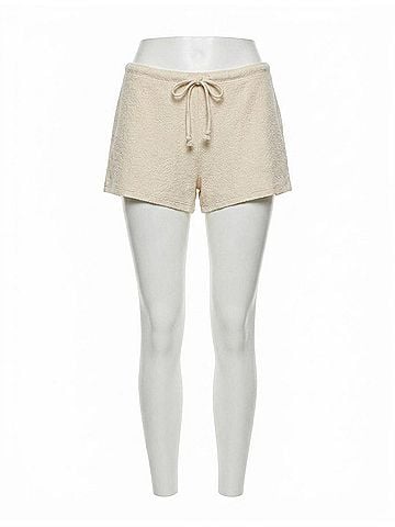 White + Warren Organic Cotton Terry Blend Short in Cream (view 1)