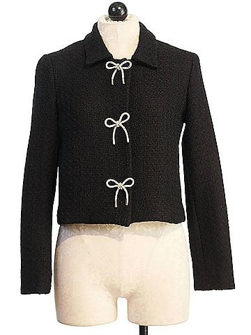 Drew Chris Tweed Jacket in Black (view 1)
