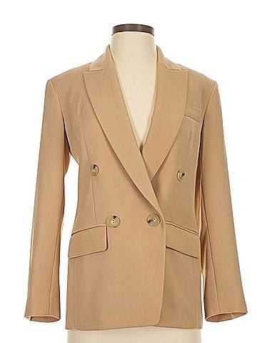 Vince. Double-Breasted Camel Blazer Jacket (view 1)