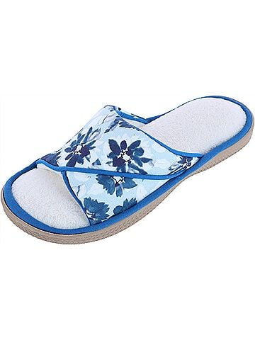 Isotoner Women's Cotton Floral Keilly Slide With Enhanced Heel Cushion - Size: 9-10 (view 2)