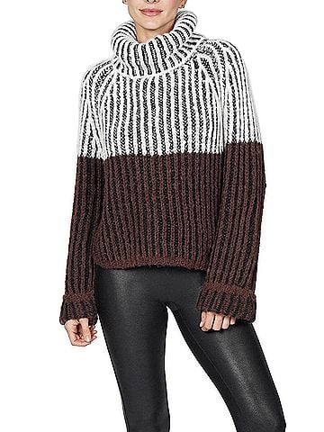 Love Token Daytona Turtleneck Sweater in Brown Multi (view 2)