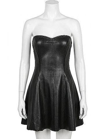 Olivaceous Maxxine Faux Leather Mini Dress in Black (view 1)