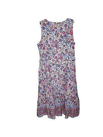 Talbots Floral Belted Voile Maxi Dress Casual Dress (view 2)
