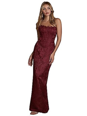 Azazie Corset Maxi Cocktail Dress (view 1)