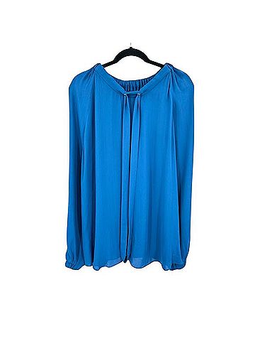 Tibi Oversized Stretch Neck Blouse Balloon Sleeve Tunic Top Long Sleeve T-Shirt (view 2)