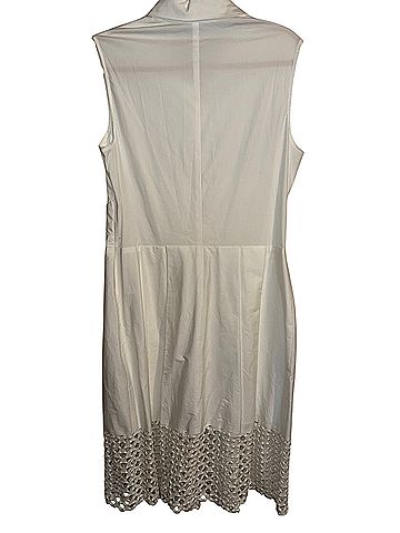 Lela Rose Crochet Guipure Poplin Midi Shirtdress Cocktail Dress (view 2)