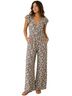 Free People 100% Rayon Floral Red Yellow Blue White Jumpsuit Size S - photo 1