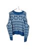 American Eagle Outfitters Fair Isle Blue White Pullover Sweater Size S - photo 1