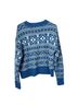 American Eagle Outfitters Fair Isle Blue White Pullover Sweater Size S - photo 2