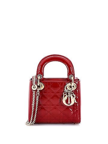 Christian Dior Lady Dior Chain Bag Cannage Quilt Patent Mini (view 1)