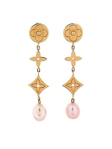 Louis Vuitton Idylle Blossom Drop Earrings 18K Yellow Gold with Pearls (view 1)