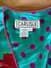 Carlisle 100% Silk Floral Multi Color Teal Long Sleeve Button-Down Shirt Size XS - photo 3