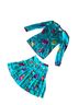 Carlisle 100% Silk Floral Multi Color Teal Long Sleeve Button-Down Shirt Size XS - photo 1