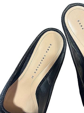 Zara Black Pointed Bow Slip-On Mules Mule/Clog (view 2)